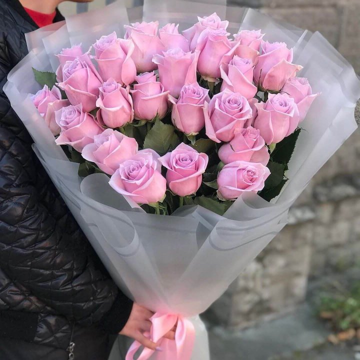 25 высоких розовых роз в Фетхие